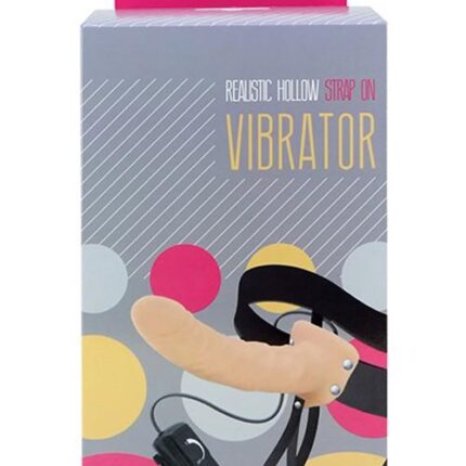 Strap-on na szelkach z wibrującym żylastym dildo
