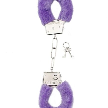 Kajdanki erotyczne z futerkiem bdsm bondage fiolet