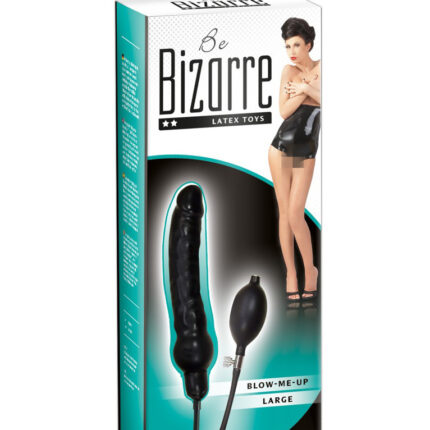 Nadmuchiwane czarne dildo penis z lateksu 25 cm