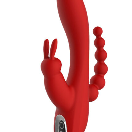 Wibrator króliczek waginalny analny potrójny 21cm