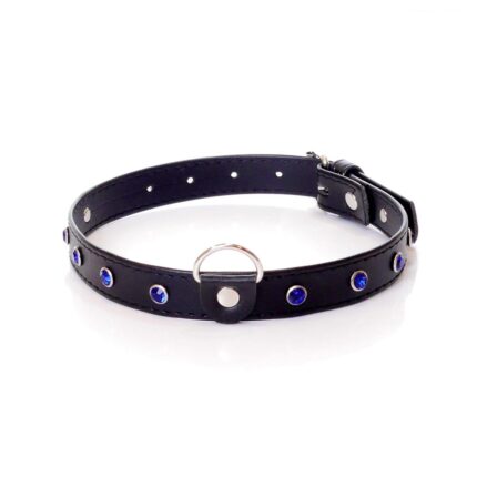 Bdsm bondage dominacja obroża 2cm skórzana granat