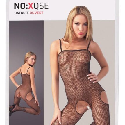 Erotyczna siatka bodystocking otwarty krok l/xl