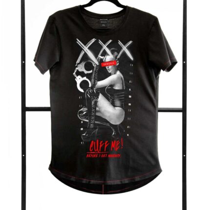 T-shirt men black L fashion