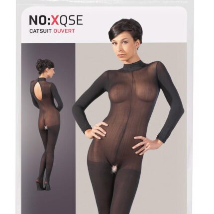 Catsuit bodystocking siateczka otwarty krok m/l