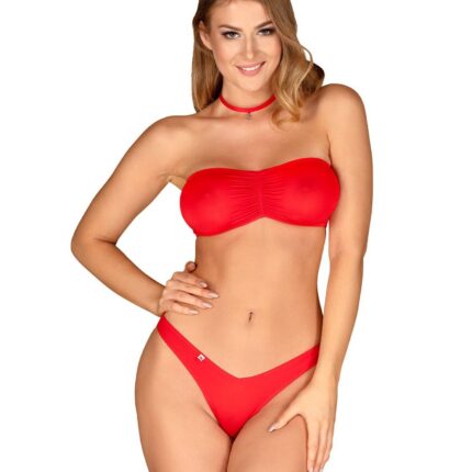 Komplet sex mikołajka biustonosz figi kissmas s/m
