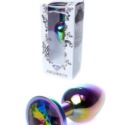Korek analny ozdobny z kryształkiem metalowy 7cm