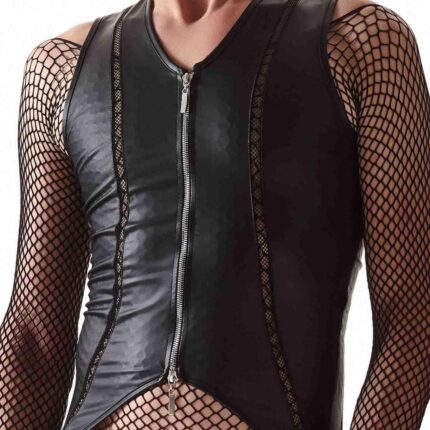 Seksowny kostium męski body + jockstrap wetlook S