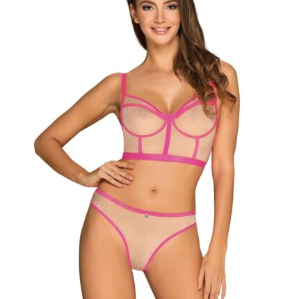Bielizna-Nudelia top i figi różowe S/M