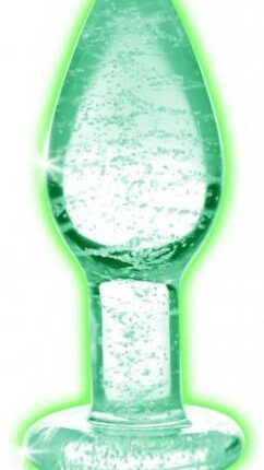 Glow in the dark glass anal plug