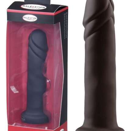 czarne duże dildo z silikonu z mocna przyssawką