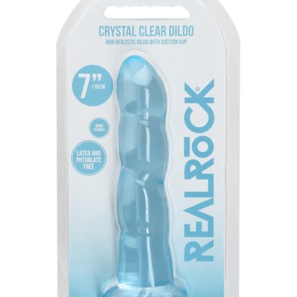 Dildo niebieskie spiralne z mocną przyssawką 18 cm