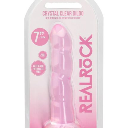 Różowe żelowe silikonowe dildo z przyssawką 18 cm
