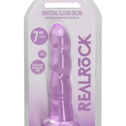Dildo fioletowe spiralne z mocną przyssawką 18 cm