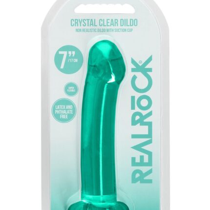 Dildo gładkie zielone z mocną przyssawką 17 cm